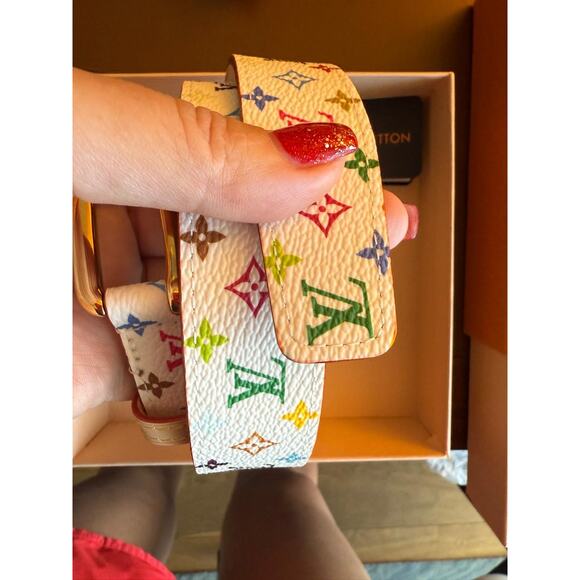 Louis Vuitton x Murakami White Multicolor Logo D-Ring Belt 90 2025 LTD RARE NEW - Picture 15 of 16